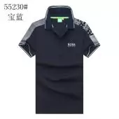 hugo boss t-shirt slim fit pas cher polo lapel short sleeves b55230 blue